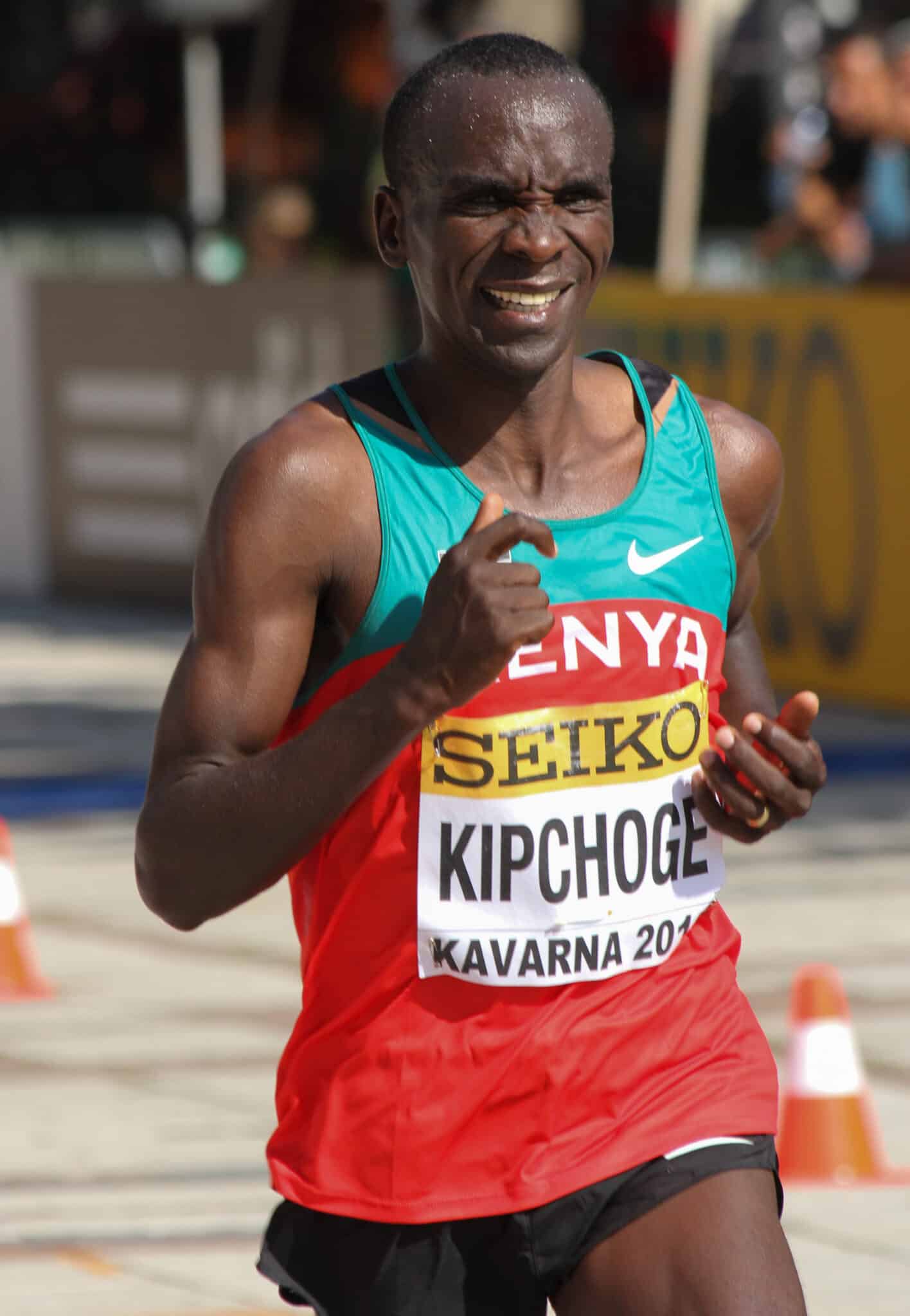 Kipchoge at the 2012 World Half Marathon Championships in Kavarna
