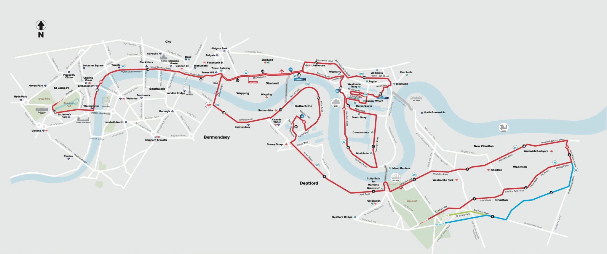 Parcours Marathon De Londres 2023