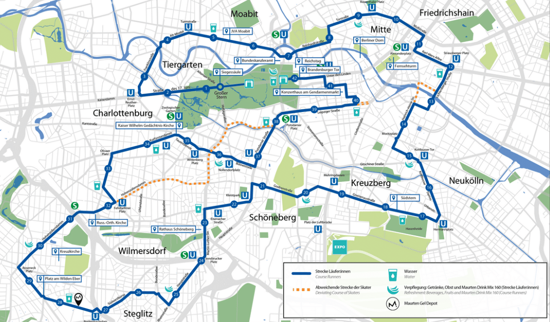 Parcours Marathon de Berlin 2023